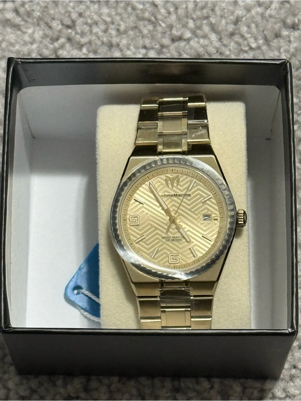 Technomarine Men's Gold Tone Geometric Dial Bracelet Watch